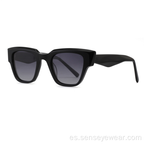 Mujeres UV400 Biselas polarizadas Gafas de sol de acetato
